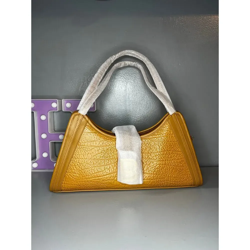 Brandon Blackwood  Jada Bag in Tan Leather with Gold Hardware